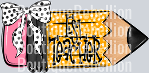 School Pencil Doodle ESL Teacher Single DTF Transfer