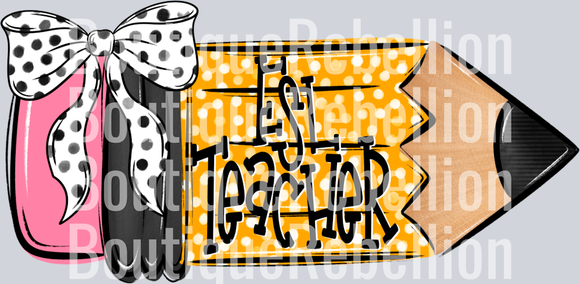 School Pencil Doodle ESL Teacher Single DTF Transfer