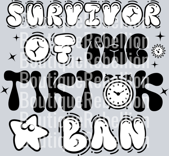 survivor of the tiktok ban single DTF Transfer