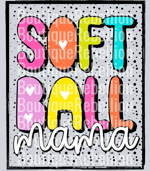 Softball Mama 14 Single DTF Image