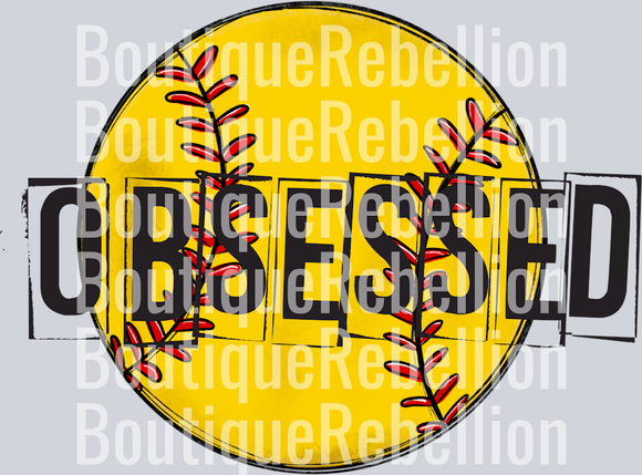 Softball Obsessed Single DTF Image