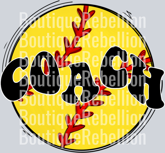 Softball Coach  Single DTF Image
