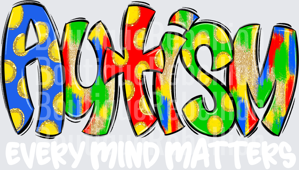 Every Mind Matters Autism White Single DTF Transfer