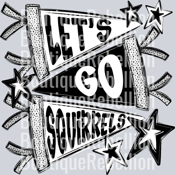 Let's Go Squirrels Single DTF Transfer