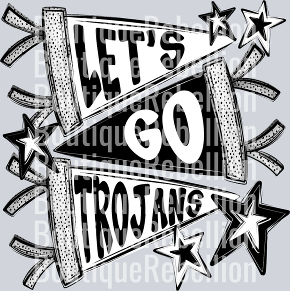 Let's Go Trojans Single DTF Transfer