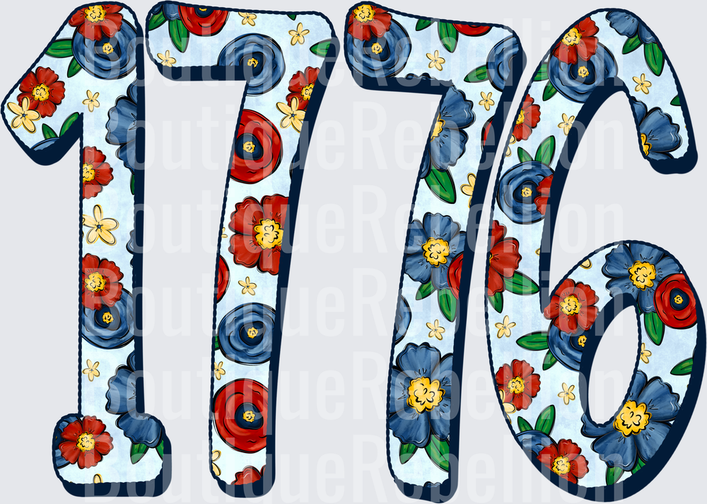 Floral Pattern 1776 Single DTF Transfer