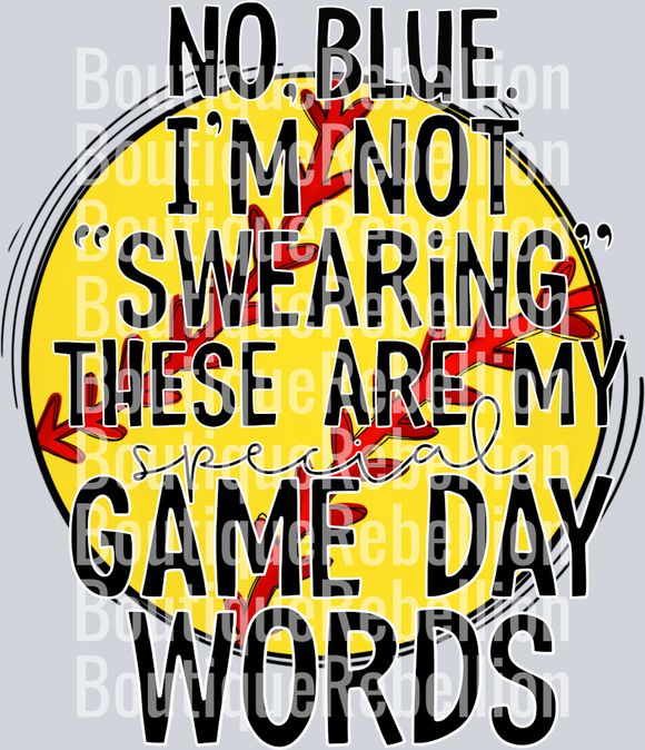 Blue Softball Single DTF Image