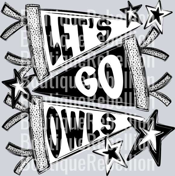 Let's Go Owls Single DTF Transfer