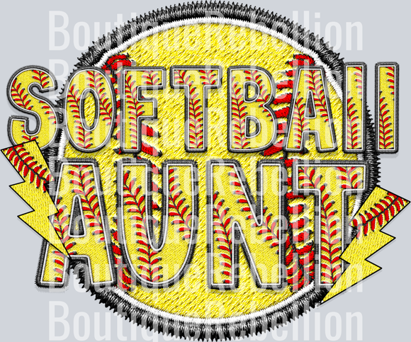 Softball Aunt 4 Single DTF Image