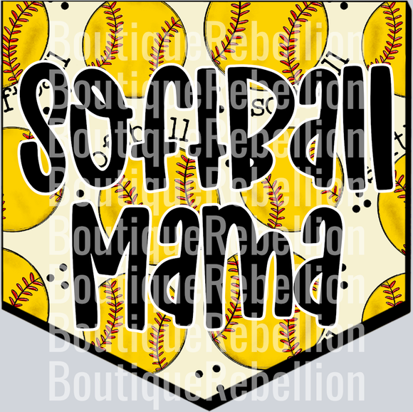 Softball Mama Pocket Single DTF Image