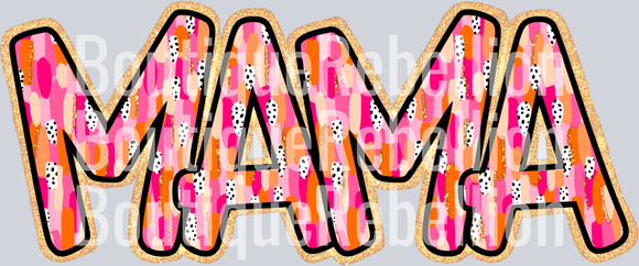 glitter brushstrokes mama single DTF Transfer