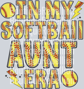Softball Aunt Era Single DTF Image