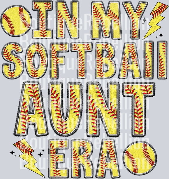 Softball Aunt Era Single DTF Image