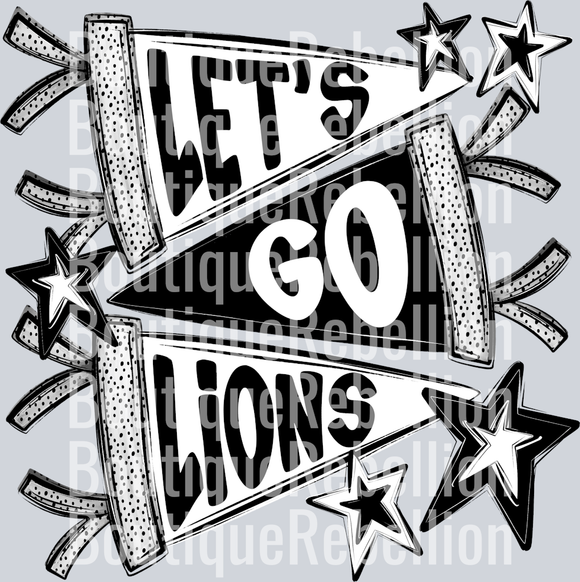 Let's Go Lions Single DTF Transfer