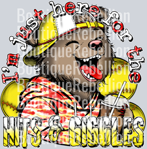 Hits and Giggles Softball Single DTF Image