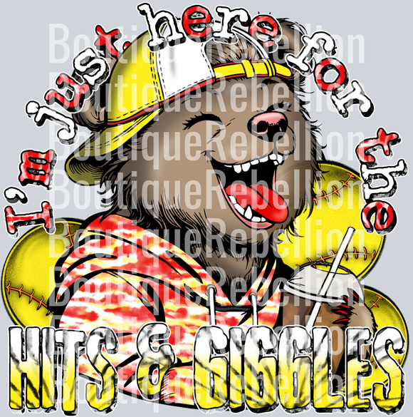 Hits and Giggles Softball Single DTF Image