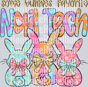 Some Bunnies Favorite Nail Tech Single DTF Transfer