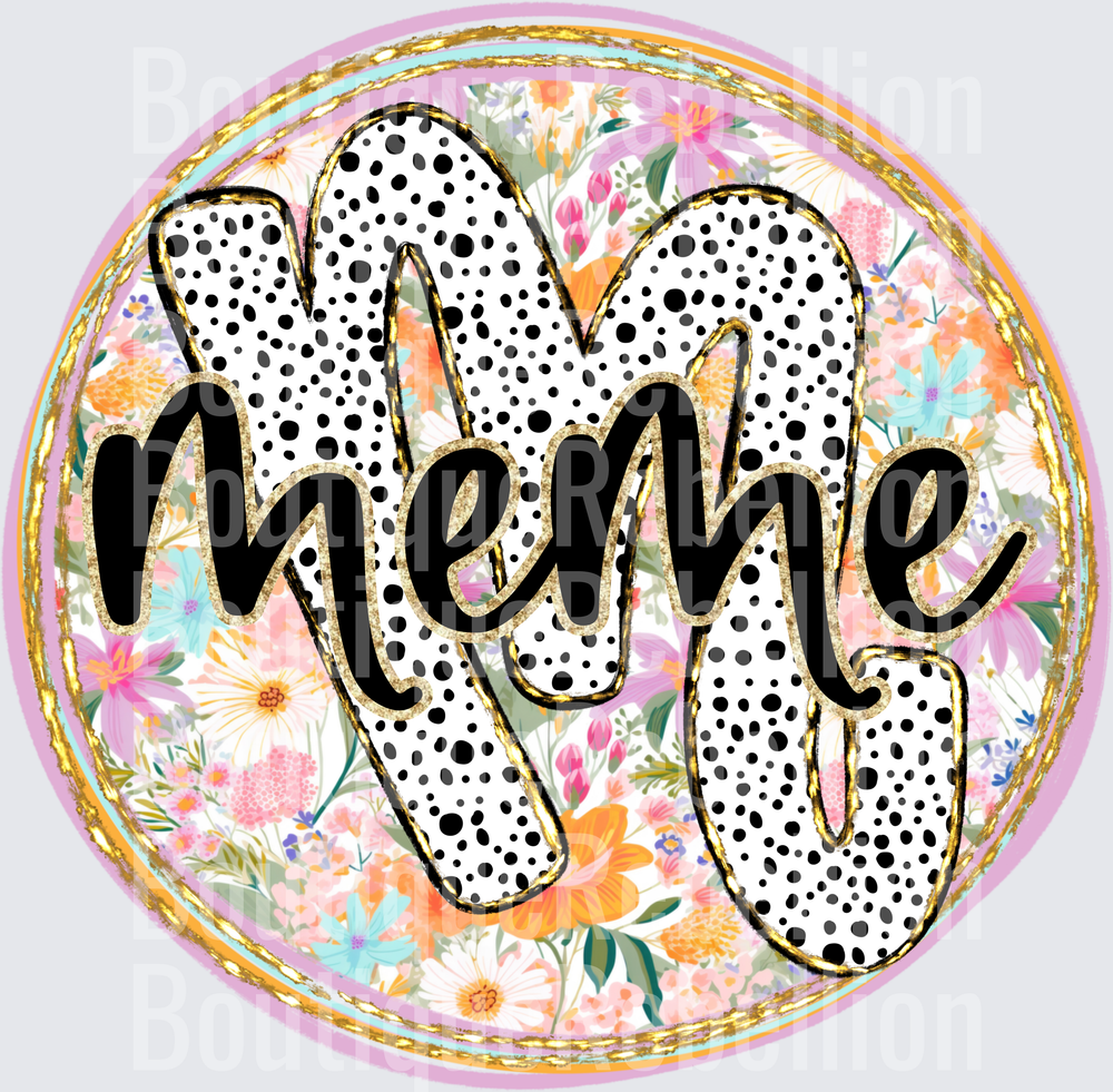 Meme Polka Dots and Paint Stroke Background Single DTF Transfer