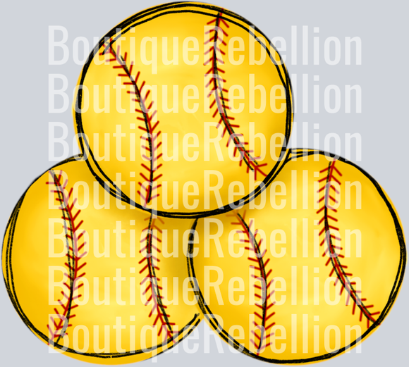Softball Stack Single DTF Image