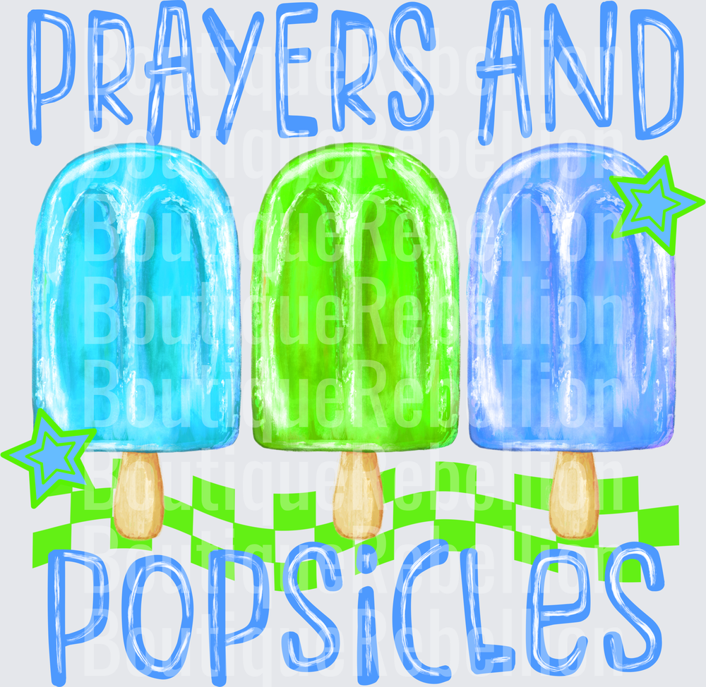 Prayers Popsicles Blue Single DTF Transfer