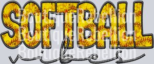 Softball Vibes 3 Single DTF Image