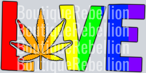 Love Pot leaf Rainbow Single DTF Transfer