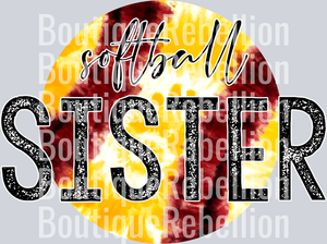 Softball Sister 1 Single DTF Image