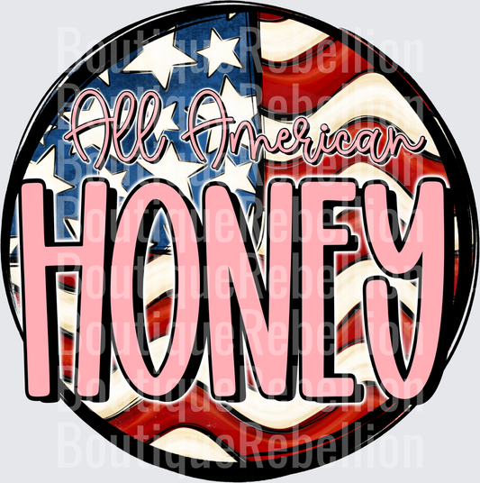 All American Honey Patriotic Flag Circle Design