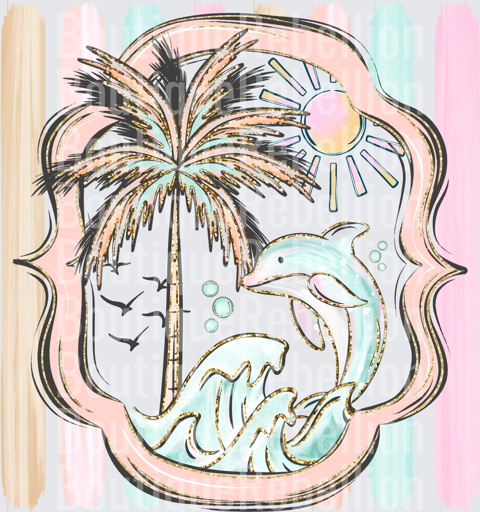 Dolphin Frame Single DTF Transfer