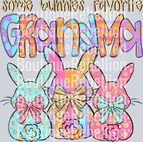 Some Bunnies Favorite Grandma Single DTF Transfer