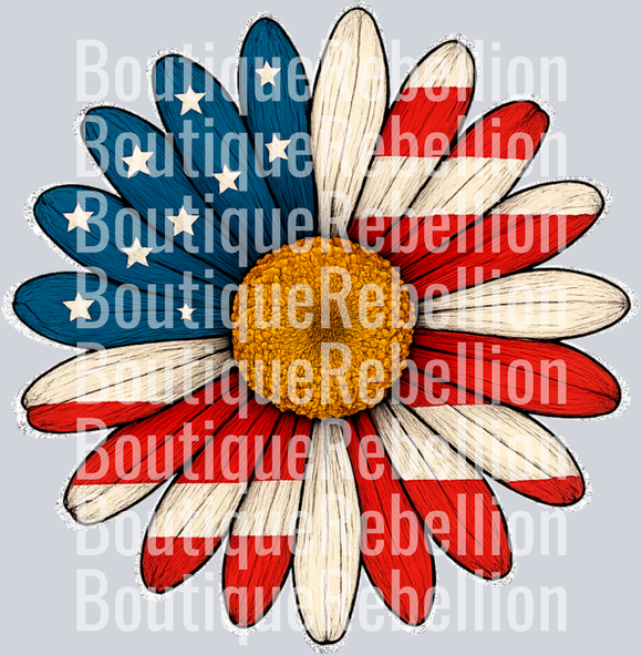 Fourth of July sunflower Single DTF Transfer