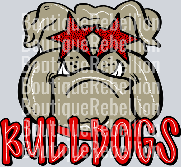 bulldogs red single DTF Transfer
