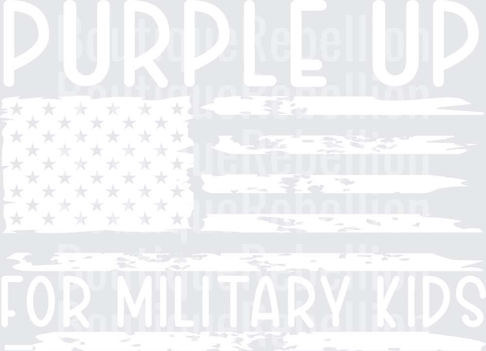 Purple Up for Military Kids White