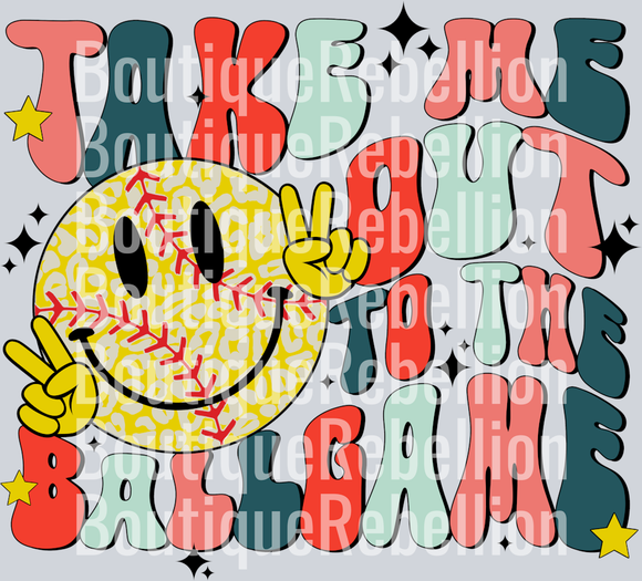 Softball Take Me Out Single DTF Image