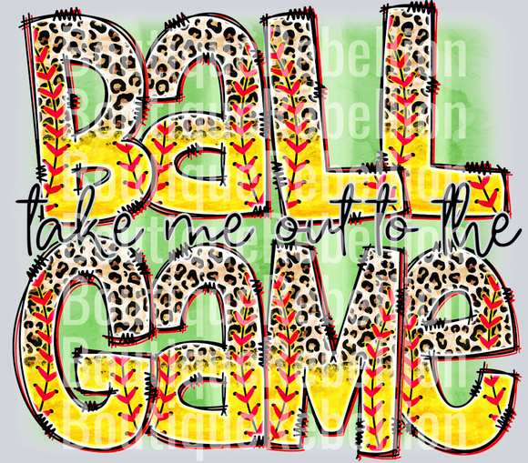 Take Me Out Softball Single DTF Image