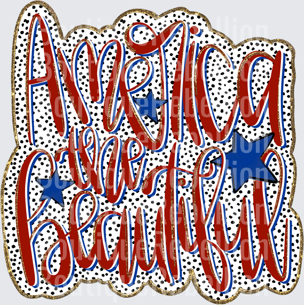 America the Beautiful Single DTF Transfer