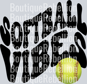 Softball Vibes 4 Single DTF Image
