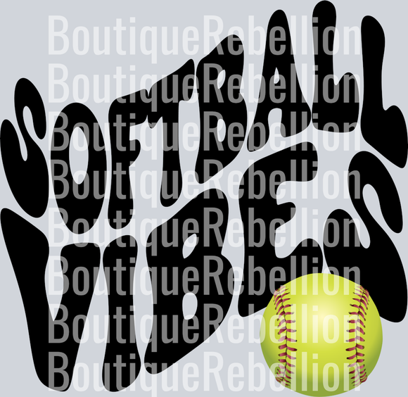 Softball Vibes 4 Single DTF Image
