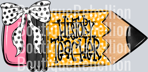School Pencil Doodle History Teacher Single DTF Transfer