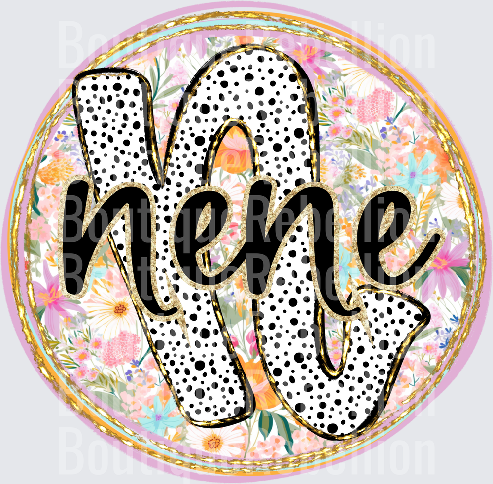 Nene Polka Dots and Paint Stroke Background Single DTF Transfer