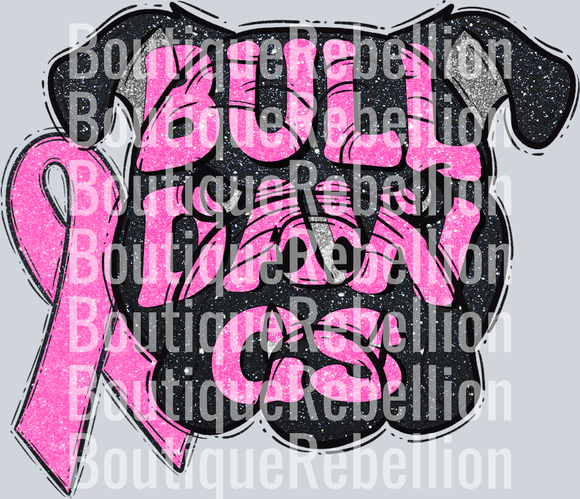 Bulldawgs Pink Out Mascot Ribbon Single DTF Transfer