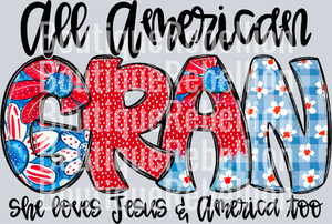 All American Gran Single DTF Transfer