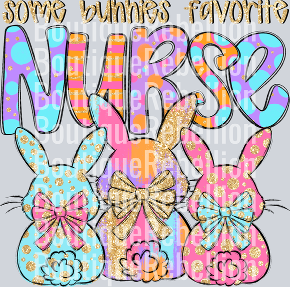 Some Bunnies Favorite Nurse Single DTF Transfer