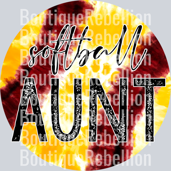 Softball Aunt 3 Single DTF Image