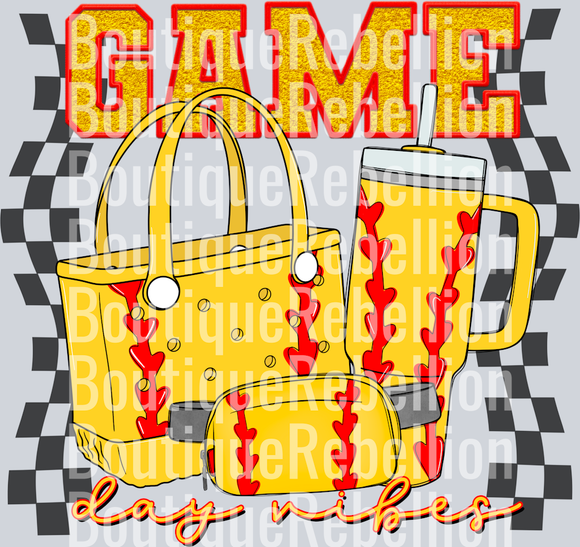 Game Day Vibes Softball 2 Single DTF Image
