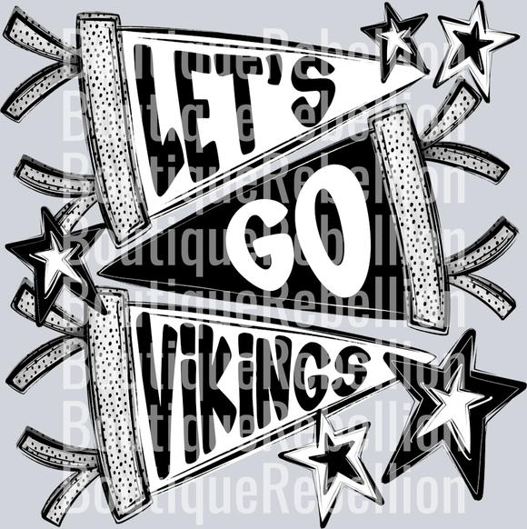 Let's Go Vikings Single DTF Transfer