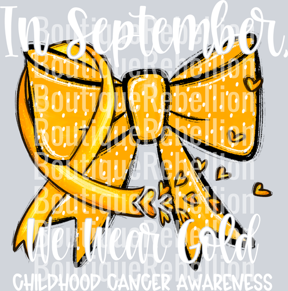 Childhood Cancer Awareness White Text Single DTF Transfer