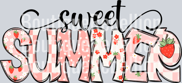 Sweet Summer Black Text Single DTF Transfer