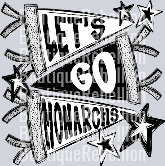 Let's Go Monarchs Single DTF Transfer