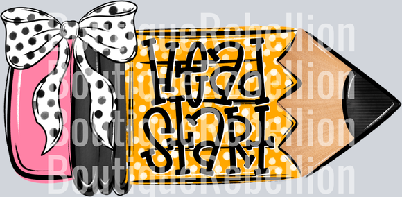 School Pencil Doodle Headstart Single DTF Transfer